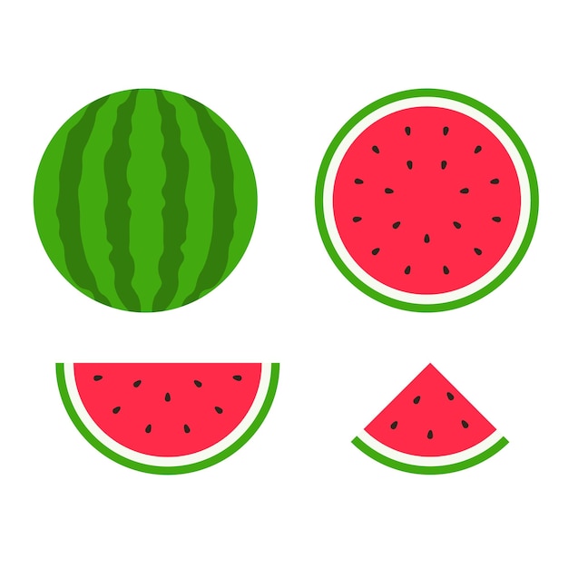 Set de fruits Collection de fruits d'été Fruits pastèque Nourriture végétarienne et écologique