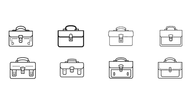 Set graphique de portefeuille monochrome élégant