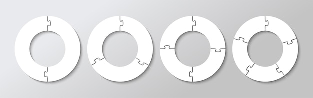 Set De Grilles De Puzzle En Anneau Dans Une Rangée Module De Présentation D'affaires Set De Modèles De Coupe Avec 2 3 4 5