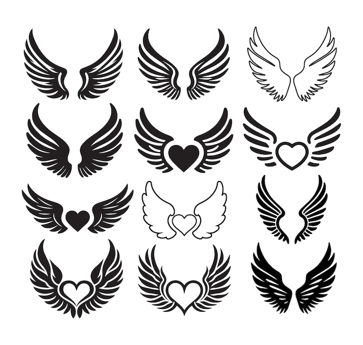Vecteur set d'icônes d'ailes