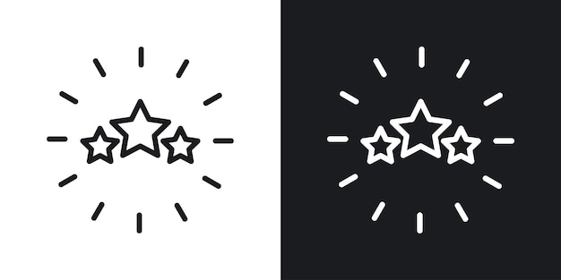 Set d'icônes d'appréciation Expérience client exceptionnelle Symbole vectoriel de qualité dans un style noir rempli et délimité Superbe Étoiles Signe d'excellence Satisfaction