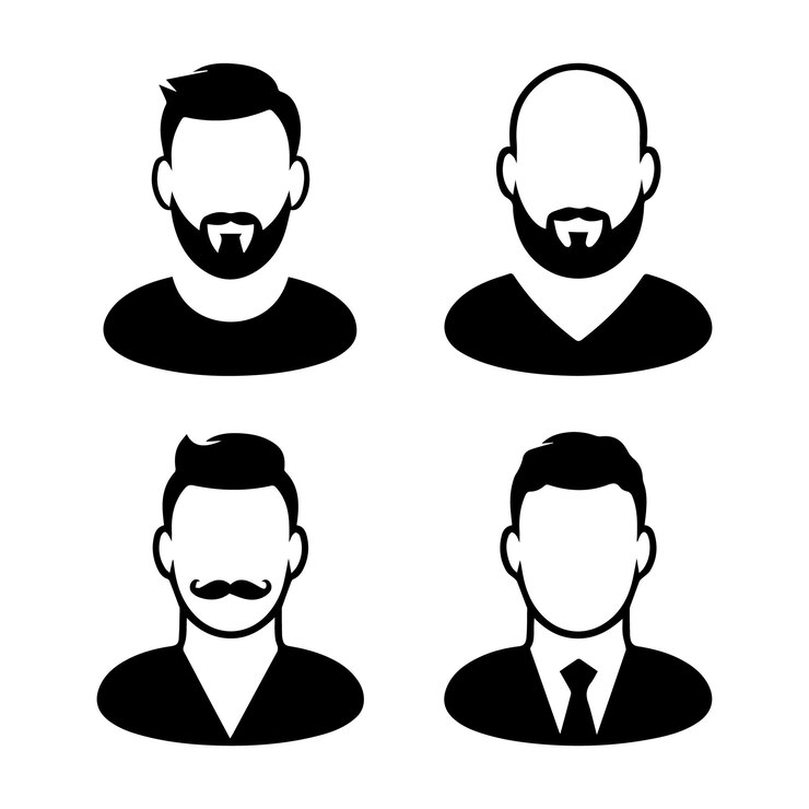 Vecteur set d'icônes d'avatar masculin
