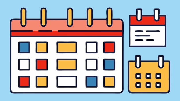 Set d'icônes de calendrier contenant la date