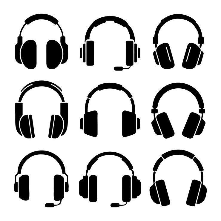 Vecteur set d'icônes de casque