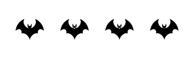 Set D'icônes De Chauve-souris Iconne De Chauves-souris Style Plat Iconnes Vectorielles