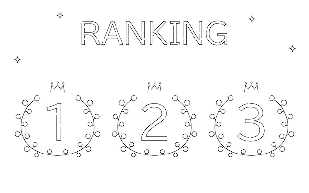 Vecteur set d'icônes de classement de dessin en ligne simple de style feuille de plante