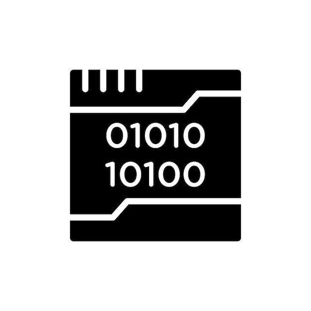 Set d'icônes de code binaire logiciel informatique 01 symbole vectoriel de données binaires