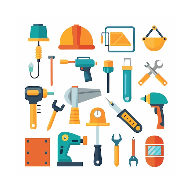 Set d'icônes de construction et d'outils