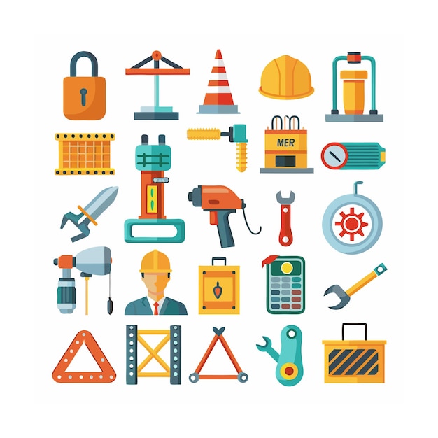 Set d'icônes de construction et d'outils