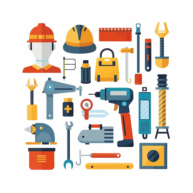 Set d'icônes de construction et d'outils