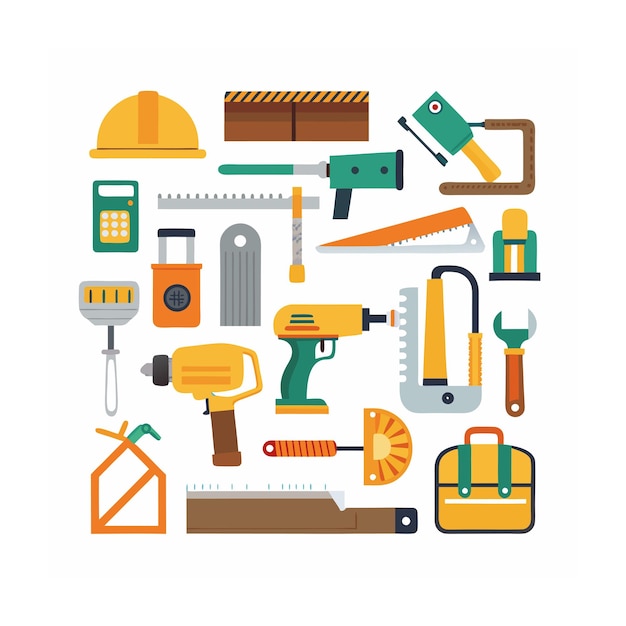 Set d'icônes de construction et d'outils
