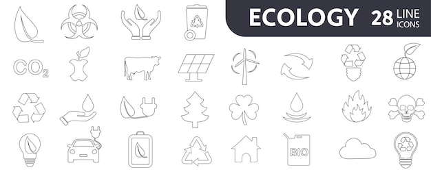 Set D'icônes écologiques Icône De La Nature
