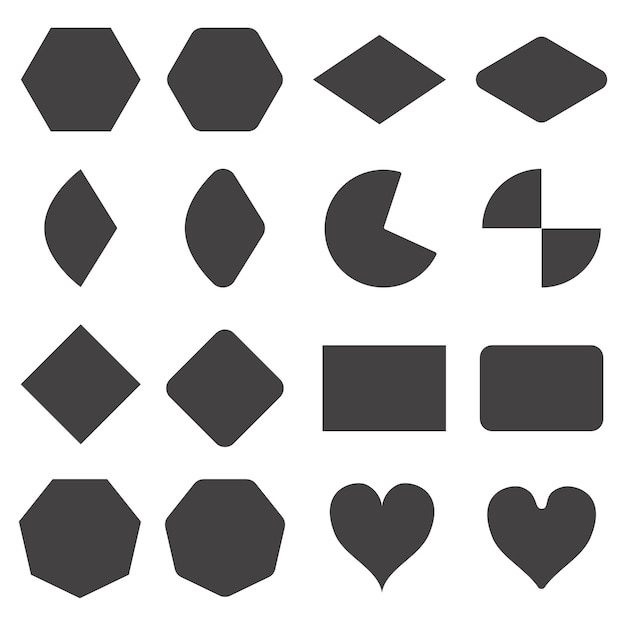 Vecteur set d'icônes de formes de rectangle à bord ondulé