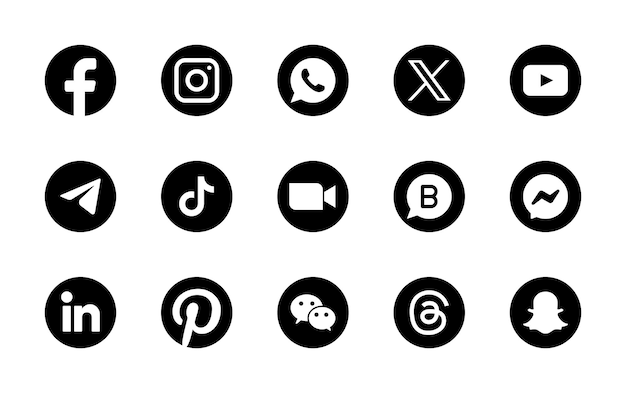 Set d'icônes de logo des médias sociaux