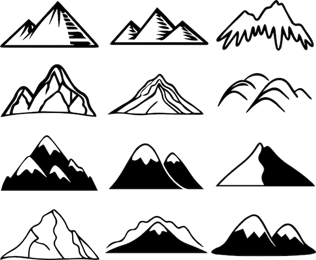 Set d'icônes de montagne