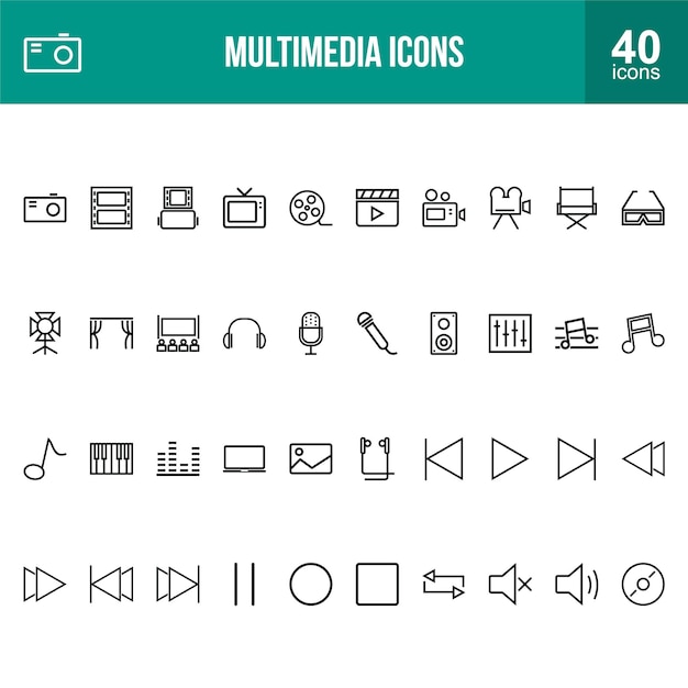 Set d'icônes multimédias