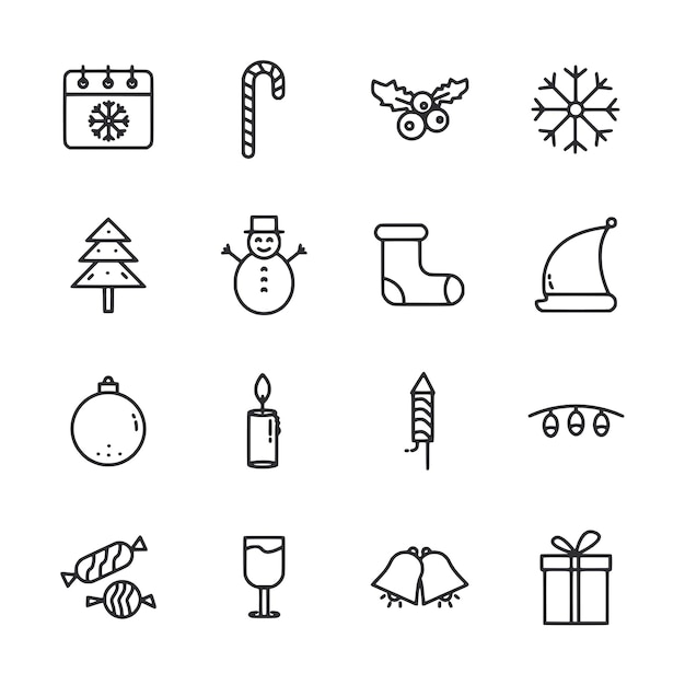 Set d'icônes de Noël