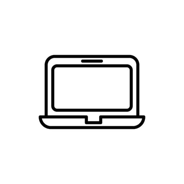 Set d'icônes d'ordinateur portable en ligne Symbole vectoriel d'un ordinateur portable dans un style noir rempli et délimité Signe de l'ère de l'écran de PC numérique