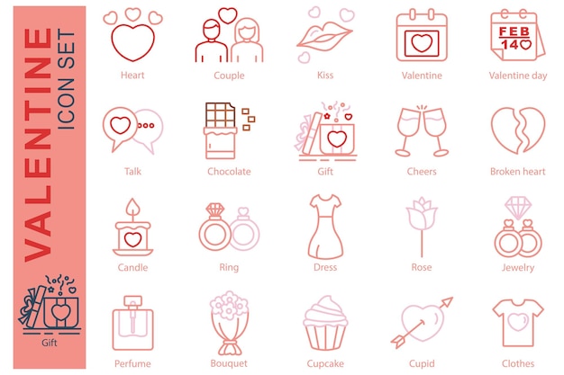 Set d'icônes de la Saint-Valentin