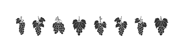 Set D'icônes De Silhouette De Grappes Conception D'illustration Vectorielle