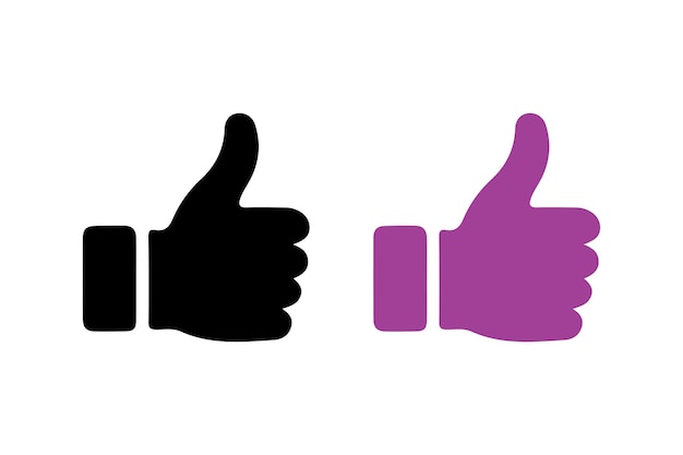 Set d'icônes Thumbs Up avec fond blanc dans un design moderne