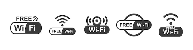 Vecteur set d'icônes wi-fi gratuit point d'accès sans fil vecteur eps10