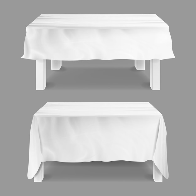 Vecteur set d'illustration de table avec nappe