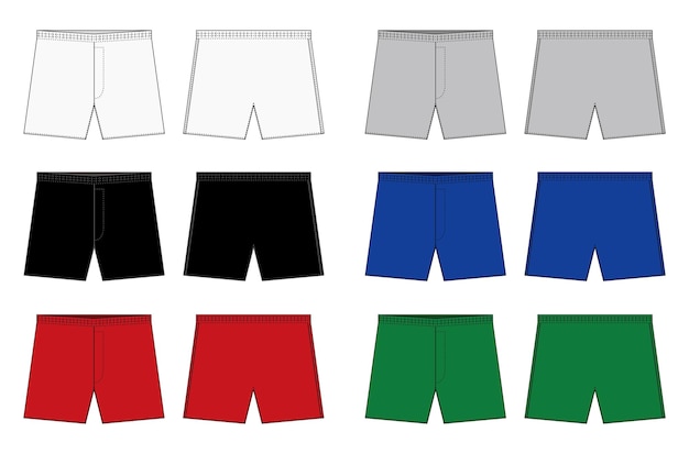 Set d'illustrations de modèles de shortstrunks de boxeurs pour hommes