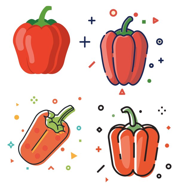 Vecteur set d'illustrations de tomates