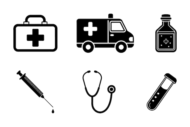 Set d'illustrations vectorielles d'icônes médicales