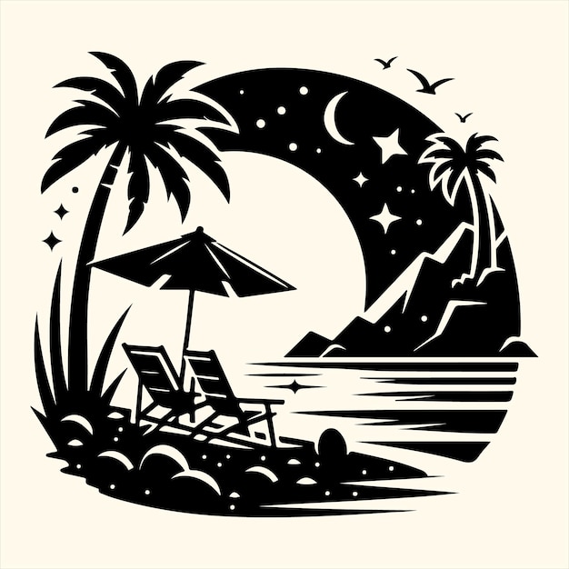 Set D'illustrations Vectorielles De La Silhouette D'un Jour D'été