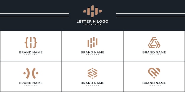 Vecteur set d'inspiration pour la conception du logo de la lettre h du monogramme d'entreprise