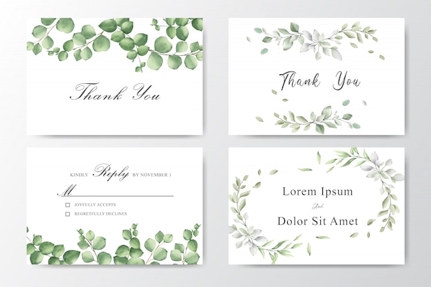 Set D'invitations De Mariage Aquarelle