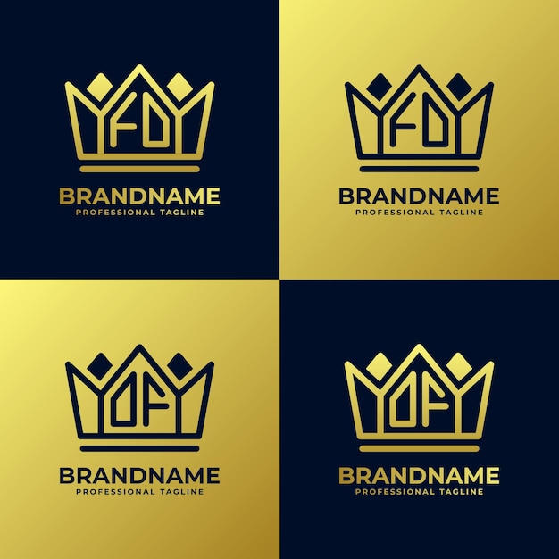 Vecteur set de lettres fo et of du logo home king adapté aux entreprises avec les initiales fo ou of