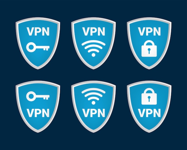 Vecteur set de logo du bouclier vpn