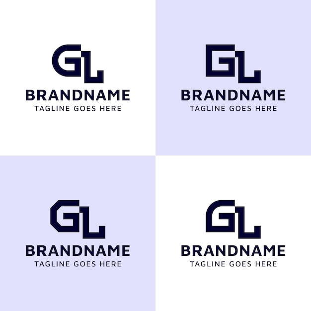 Vecteur set de logo gl monogram adapté à toute entreprise avec les initiales lg ou gl