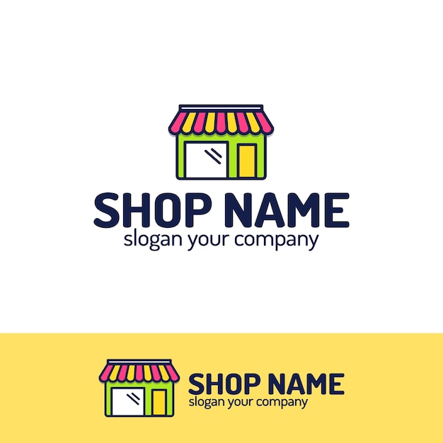 Set de logo de magasin composé d'un style de couleur de magasin de magasin pour votre magasin de mode, votre magasin en ligne, etc. Illustration vectorielle