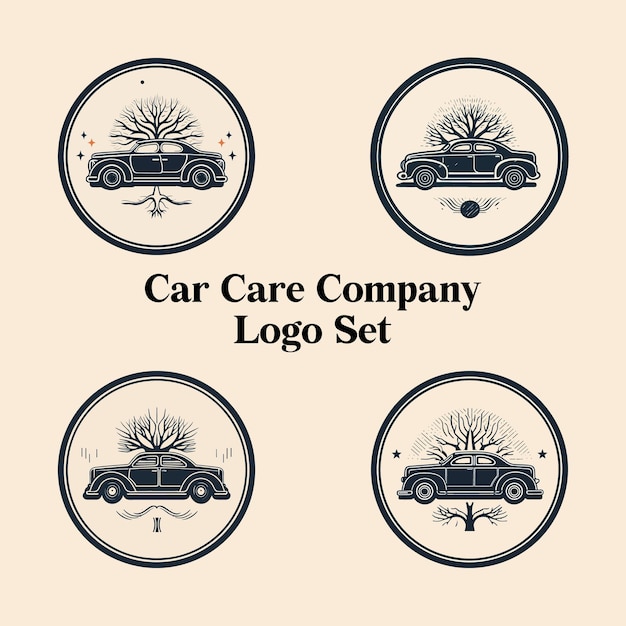 Vecteur set de logo vectoriel de solutions de soins automobiles pour les entreprises de service et de soins automobile
