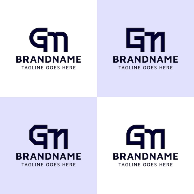 Vecteur set de logos monogrammatiques gm adapté à toute entreprise avec les initiales mg ou gm