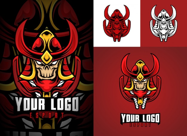 Set Mascotte Logo Esport Samurai