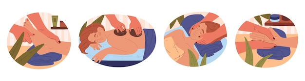 Set de massages pour la thérapie par vecteurs corporels pour la posture du visage, des mains, des pieds, des paumes et du dos et