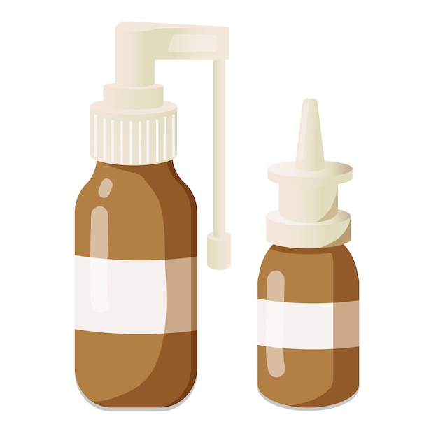 Set de médicaments médicaux pour la gorge et le nez Illustration vectorielle EPS10