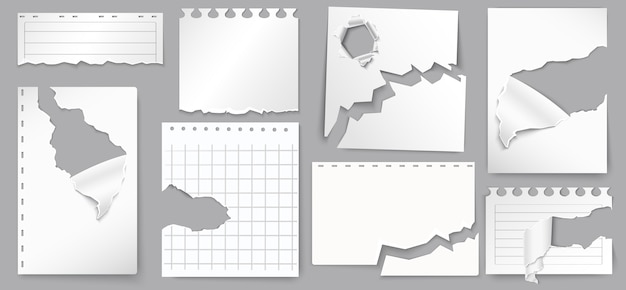 Set de mini-composition réaliste en papier déchiré