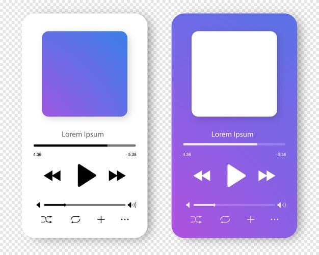 Set de modèles de barre de lecteur audio de podcast