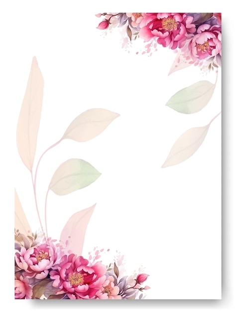 Vecteur set de modèles de cartes d'invitation de mariage d'aquarelle rose peony39s