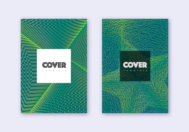 Set De Modèles De Conception De Couverture Hipster Résumé Vert