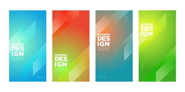 Set de modèles de conception géométrique modernes colorés