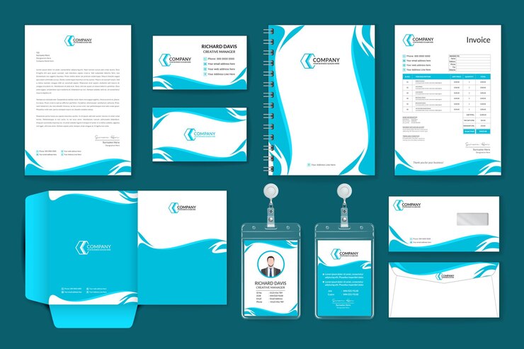 Vecteur set de modèles de papeterie professionnelle et moderne pour les entreprises