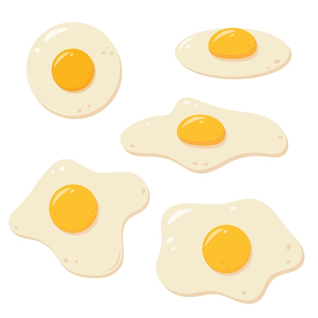 Set D'œufs Frais Dans Différentes Vues Alimentation Biologique Saine Pour Le Petit Déjeuner Ouvrage Cuit à Base D'œufs Frits