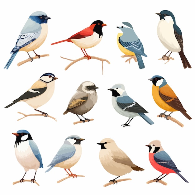 Vecteur set_of_different_bird_cartoon